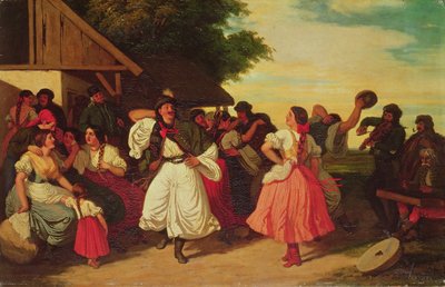 A Village Wedding Feast by Károly Lotz